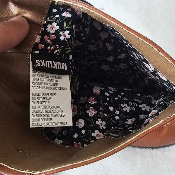 Muk Luks Original Pull-On Chestnut Saddle Up Cowgirl Boot Water Resistant Size 8 - Picture 6 of 11